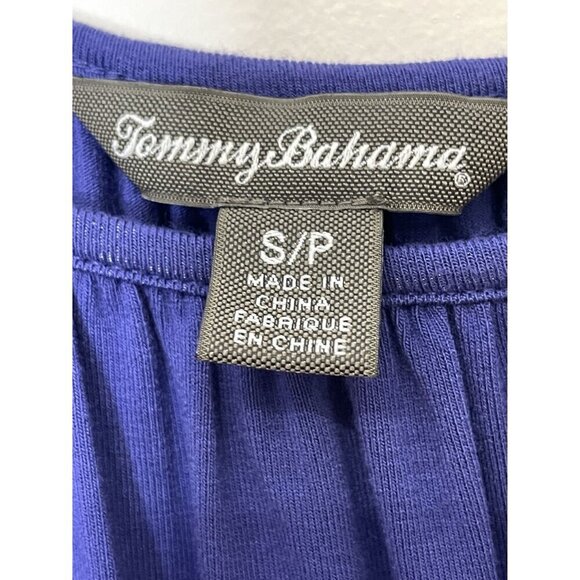 Tommy Bahama Women's Purple Ruched Sides Split Shoulder Top Size Small - Picture 3 of 8